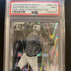 2022 Bowman Draft Jackson Holliday PSA 9 Black/white Raywave