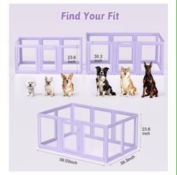 10 - Acrylic Dog Playpen Indoor, Puppy Playpen