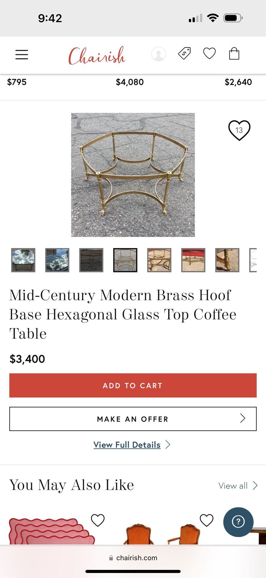 Beautiful Glass And Bronze Table 