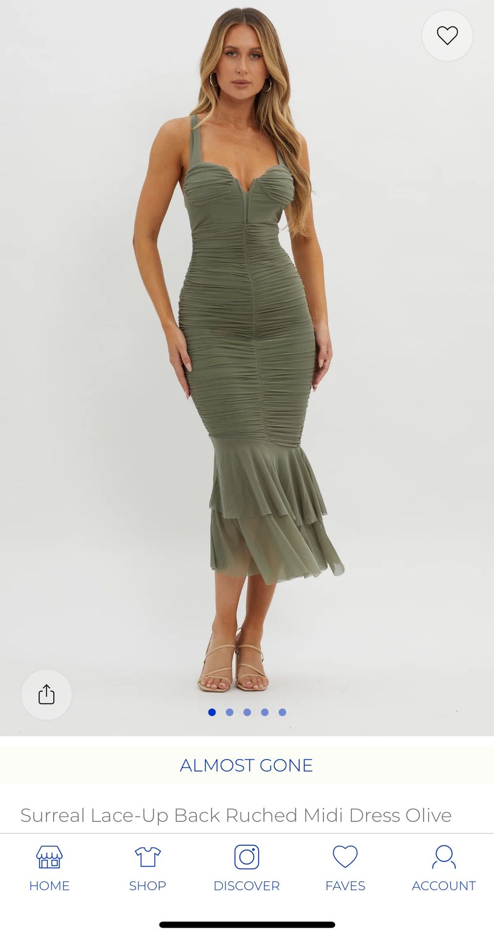Bodycon Dress New Olive Green Laced Back - joarbit.com