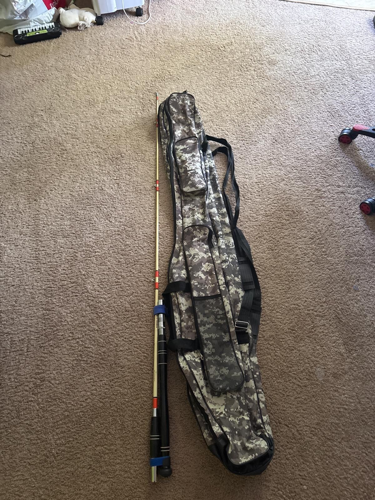 Fishing Rod with Camouflage Carry Case