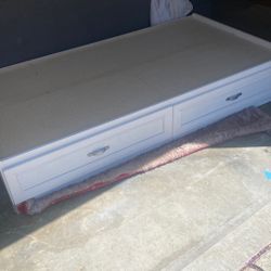 Twin Mattress Bed Frame With Double Drawer 