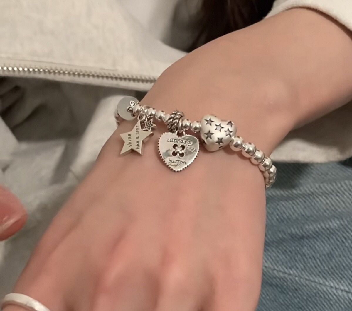 Beaded love star bracelet