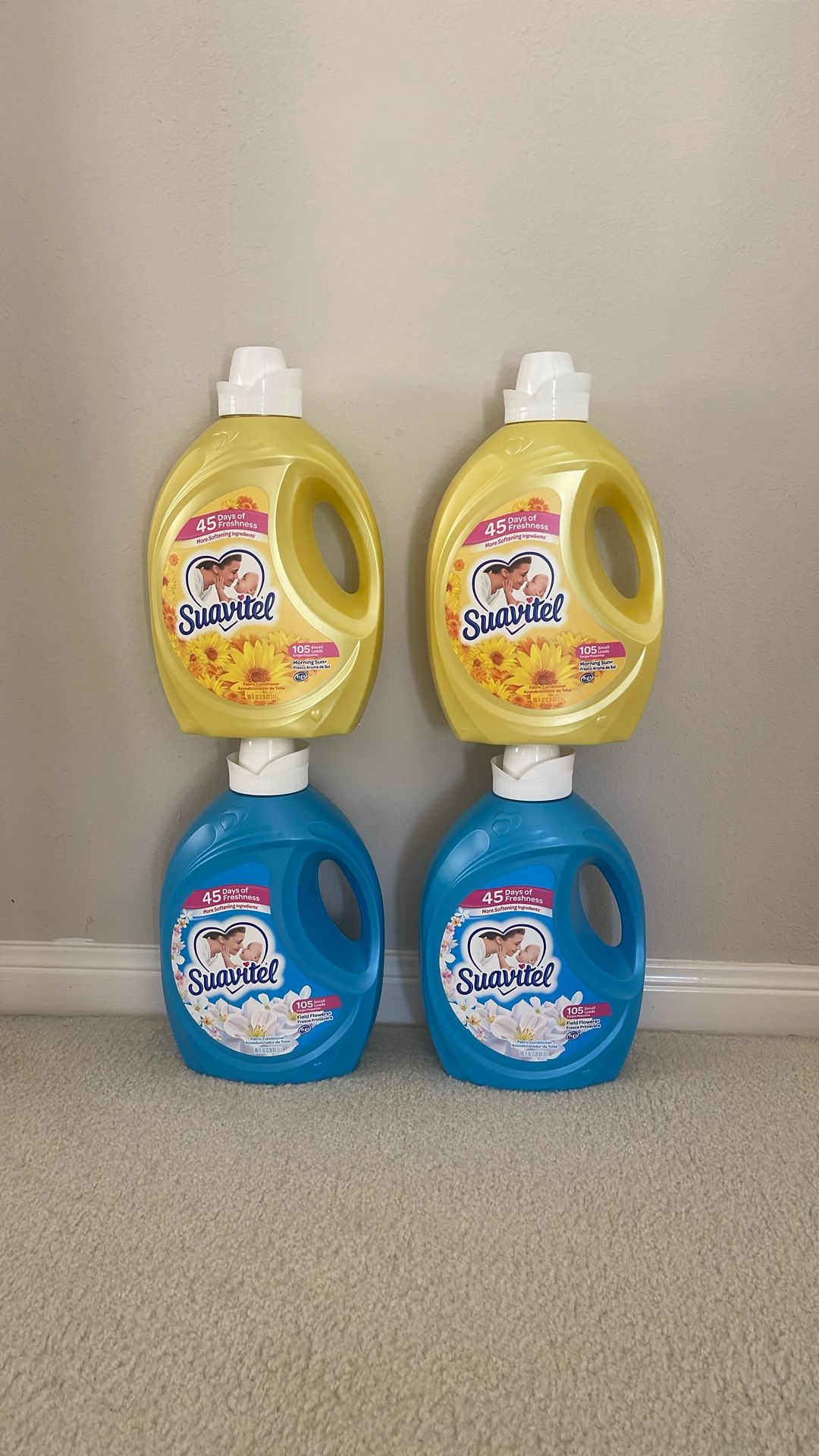 Suavitel Complete Liquid Fabric Softener and Conditioner, 100 oz, 100 Small Loads (4) For $25 ( $9 each at Walmart )
