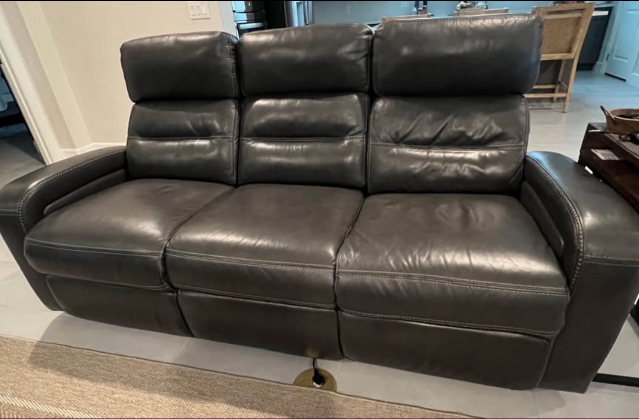 Power Dual Reclining Leather Sofa