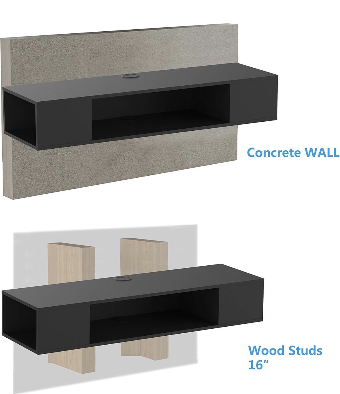 Wood Wall Storage Cabinet Under TV