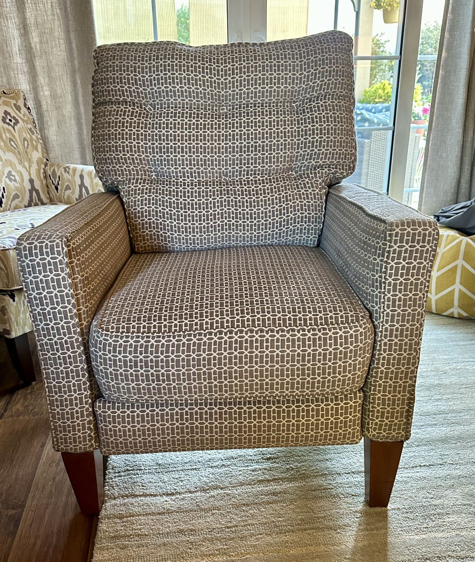 Grey Fabric Recliner Chair