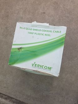 1000 FT Vericom RG-6 Quad Shield Coax Cable (NEW/FULL BOX)