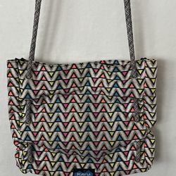 Kavu Neon Multicolor Geometri Patttern Crossbody Shoulder Purse Bag Boho Hippie 