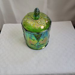 Antique Carnival Glass Canister