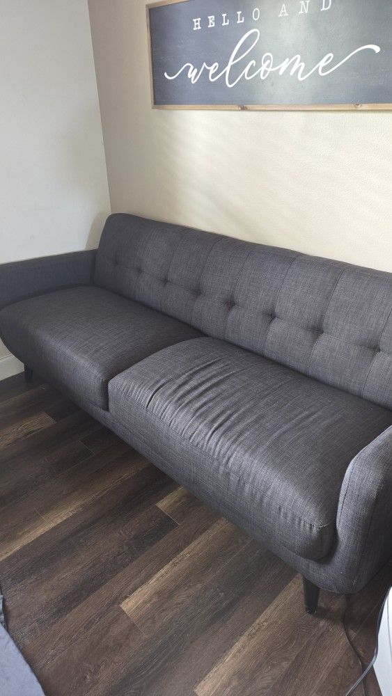 Couch Sofa Dark Grey  Like New
