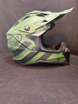 LS2 Subverter Evo Cargo motocross helmet in matte military green.