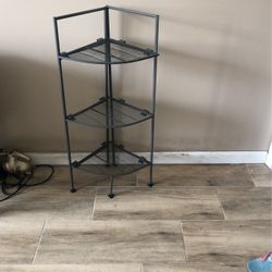 3 Level Corner Mesh Metal Shelf