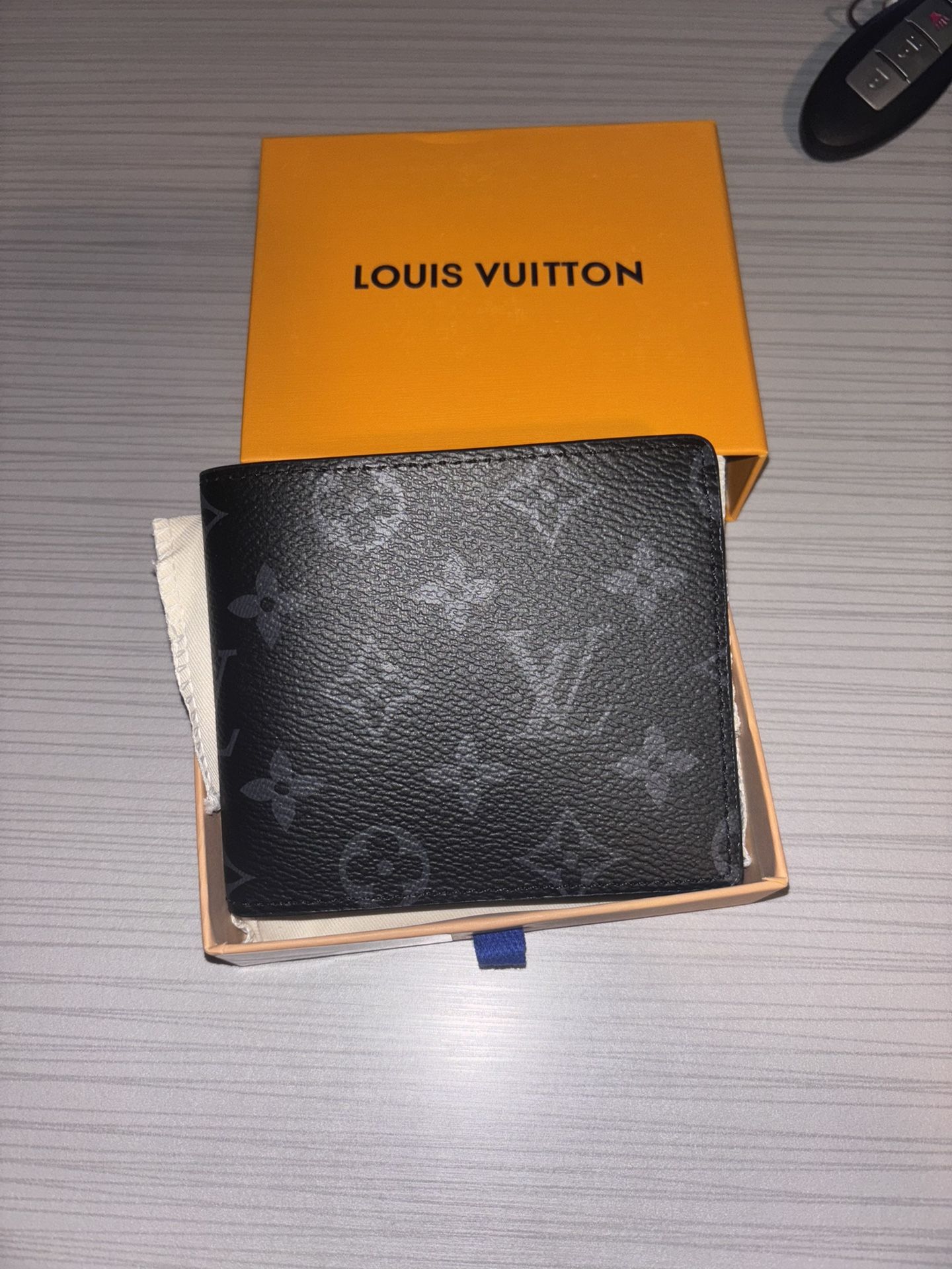 Genuine Louis Vuitton Wallet || Black/Slate Grey