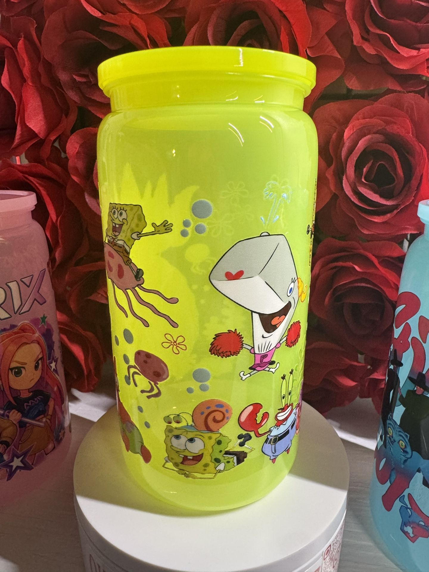 16oz Acrylic Plastic Cups With Straw