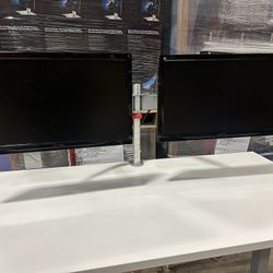 2 24” Viewsonic Monitors With Dual Sapper Arm Mount Bundle! We Also Have Standing Desks, Herman miller Chairs, File Cabs, And More Available!