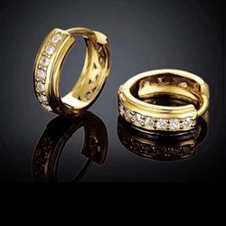 Gold Plated Huggie Earrings