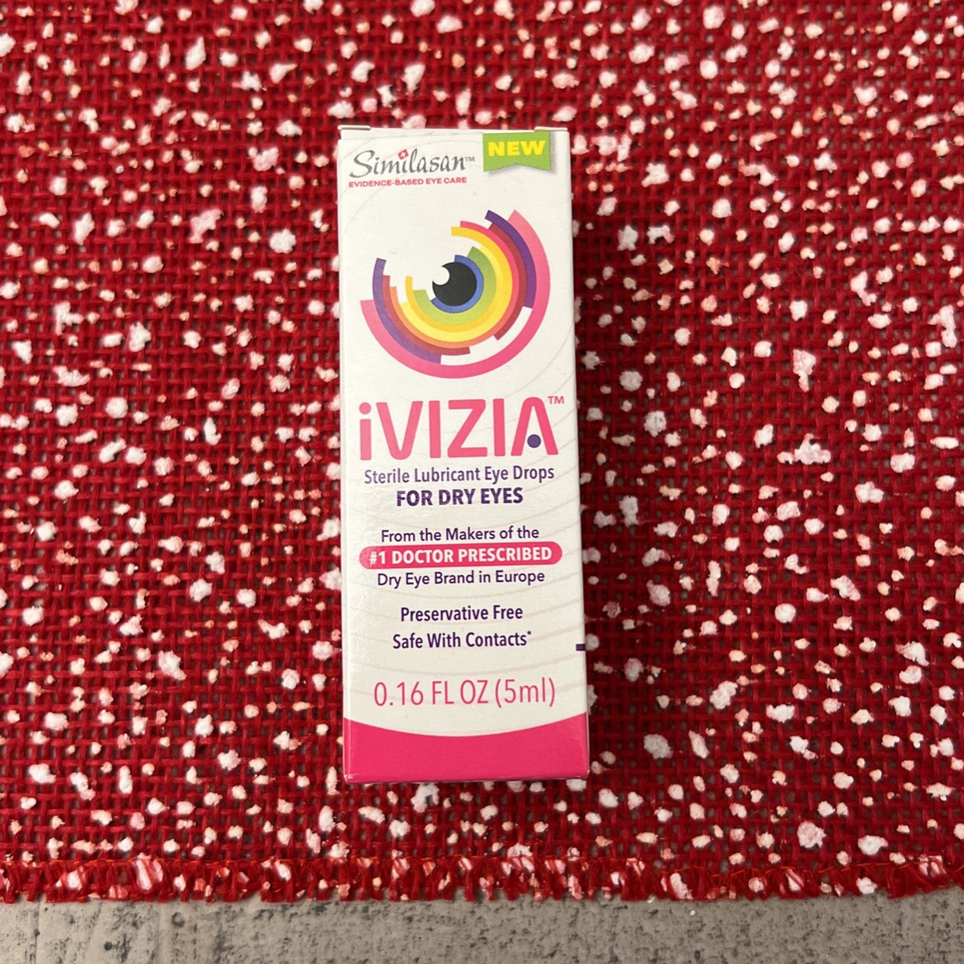 iVIZIA Sterile Lubricant Eye Drops for Dry Eyes, Preservative-Free, Moisturizing, Dry Eye Relief, Contact Lens Friendly, 0.16 fl oz Bottle:
