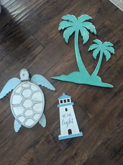 Coastal Beach Wall Decor Set of 3