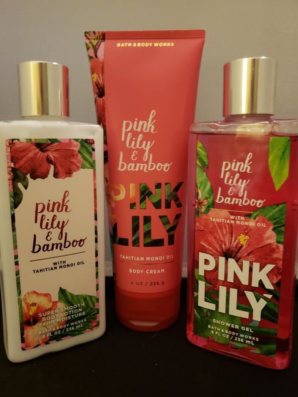 Bath Body Works Pink Lily Bamboo Set Of 3 For Sale In Kings Mountain Nc Offerup
