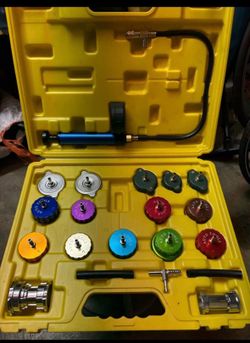 Belt sander, low presure sprayer, radiator tester
