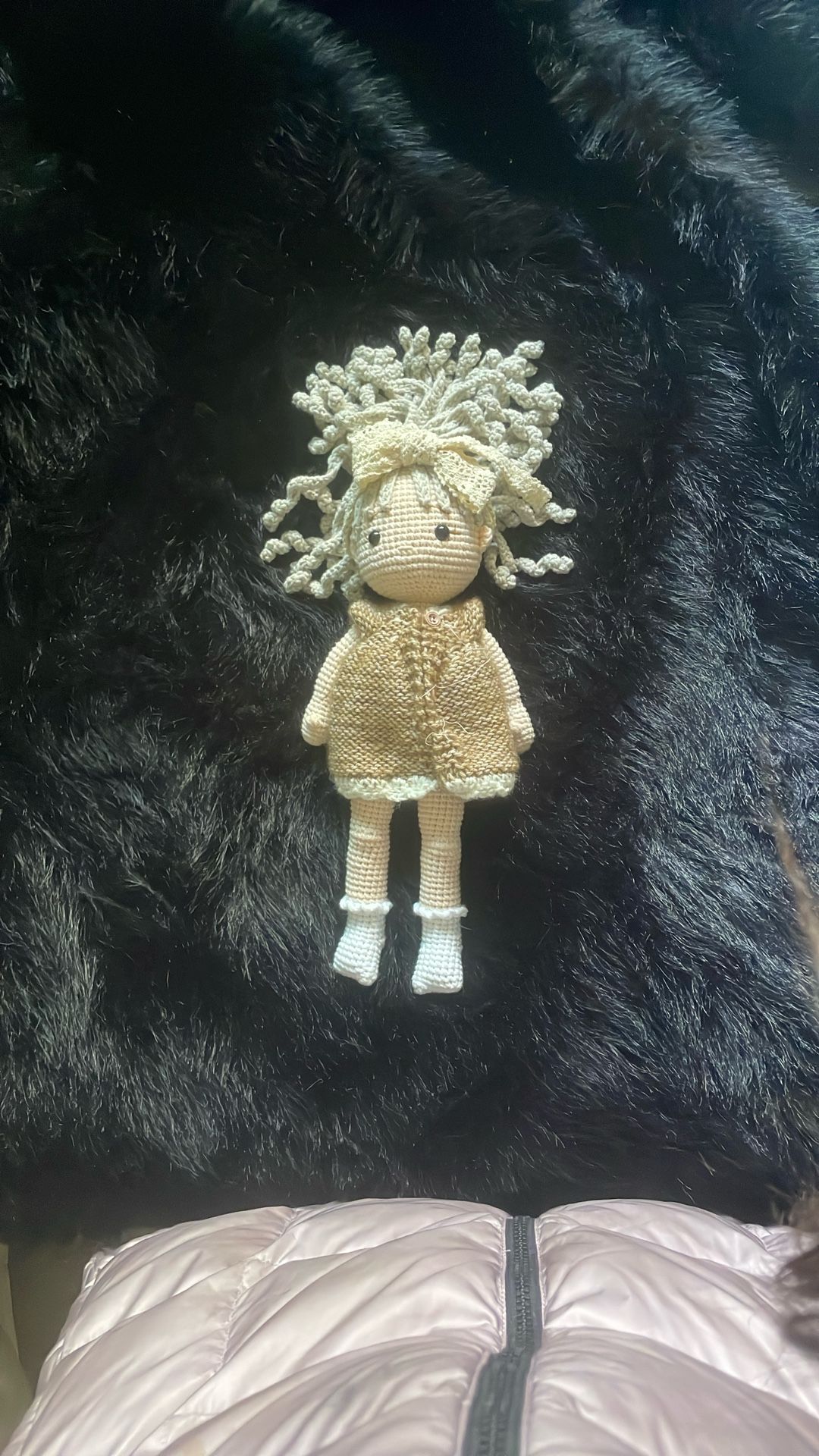 Homemade crochet doll, 12 inch