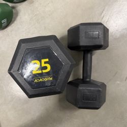 Pair Of 25 Lb Dumbbells