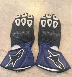 Alpinestars SP-2 V2 Leather Motorcycle Gloves - Blue/White/Black