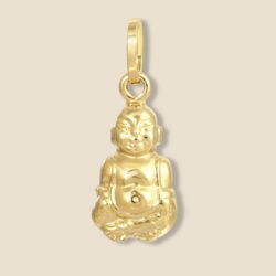 14K Solid Gold Pendant Buddha New