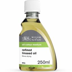 Winsor & Newton Refined Linseed Oil, 250ml 8.4-oz Bottle, Oil New