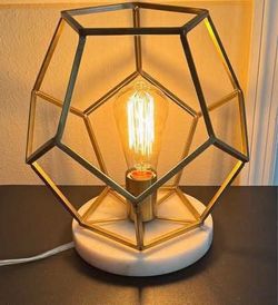 Metal Frame with Marble Base Table Lamp Includes Light Bulb Modern Accent just $10