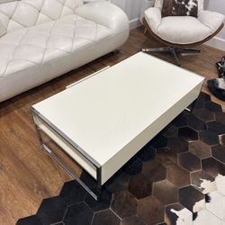 Coffee Table With Chrome Legs And Drawer 