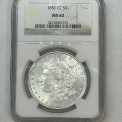 1882 CC $1 Morgan Dollar MS62