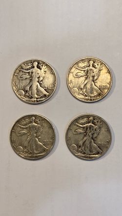 Walking Liberty Silver Half Dollars 1939–1946 Set of 4