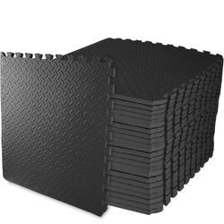 Signature Fitness Puzzle Exercise Mat with EVA Foam Interlocking Tiles