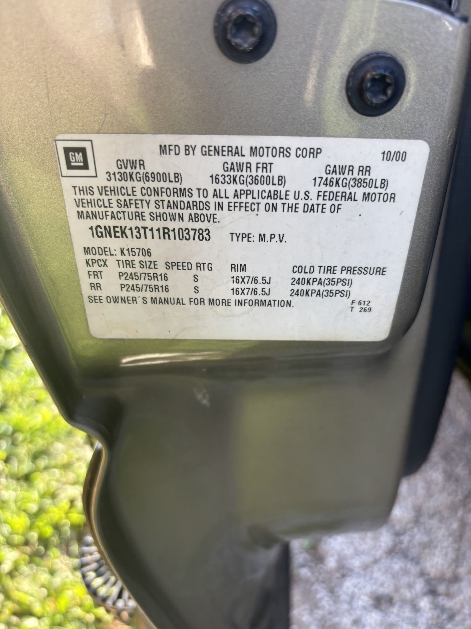 2001 Chevrolet Tahoe