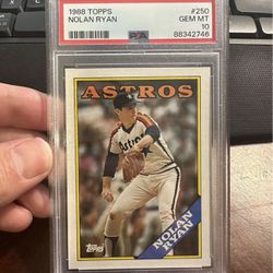 Nolan Ryan 1988 Topps Baseball Card *PSA 10*