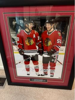 Patrick Sharp+Brian Campbell- Chicago Blackhawks Signed Photo Frame, Stanley Cup 2010