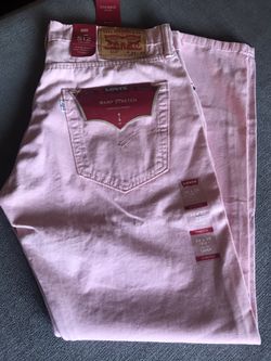Levis 512 NWT 34 x 30 Pink Jeans Slim Taper Warp Stretch