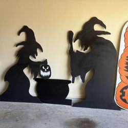 Halloween decorations, 6 feet tall, wood, freestanding decorations for your yard with poles