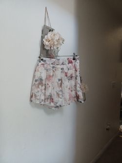 Avec High Waisted Pleated Mini Skort SZ S