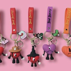 NEW HALLOWEEN BAD BUNNY KEYCHAINS