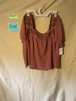 Lucky Brand Women's Maroon Blouse Size XXL NWT