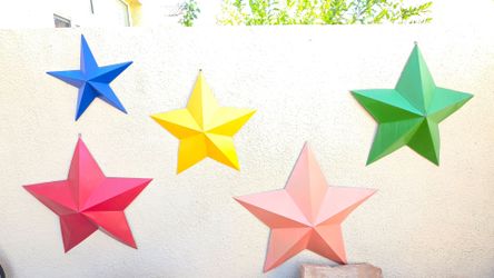3D Metal Star Wall Decor Set of 5