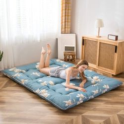 KING 3.5”Japanese Floor Mattress Rustic Style Futon-Foldable Bed Roll Up Camping-78”x80” $100 Firm