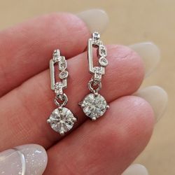 Moissanite Wedding Earrings Gift 