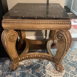 Heavy Stone Topped End Table