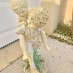 Tall Heavy, Resin Boy Girl Garden Statue