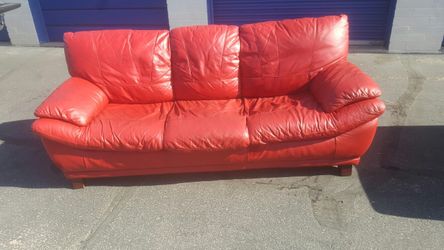 Brand New Red Genuine Leather Couch Free Delivery
