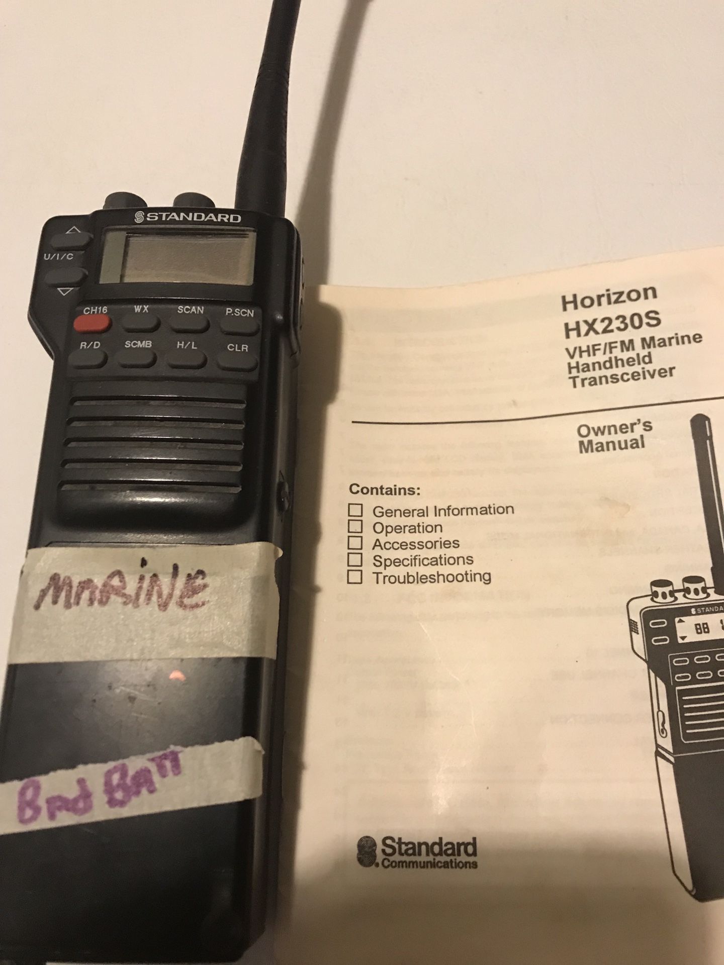 Hand held ship to shore marine radio